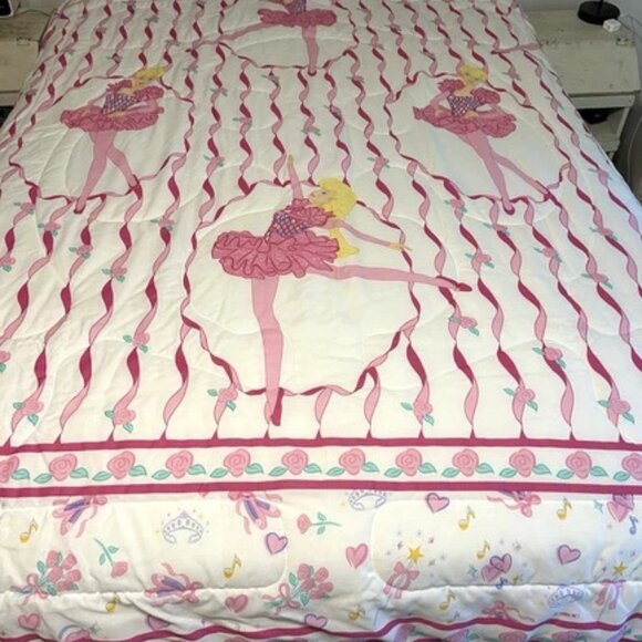 💖 1995 Barbie Comforter Twin Size 59x84 | Vintage Mattel Bedding | No Flaws - Picture 1 of 13